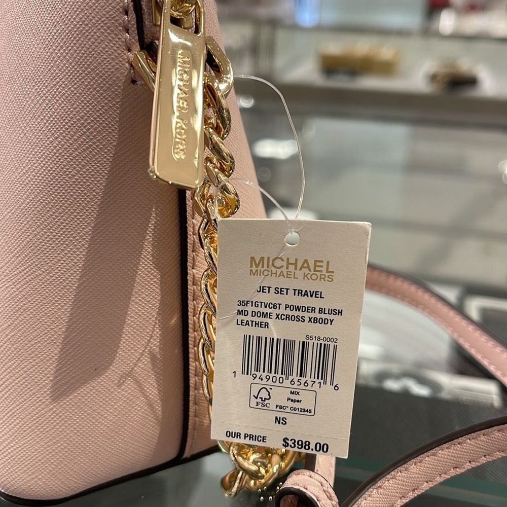 MICHAEL KORS 
Jet Set Travel Medium Dome Crossbody Bag XCROSS XBODY
Powder Blush - Picture 11 of 16